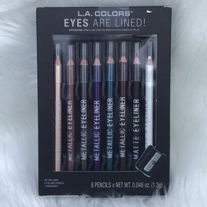 5/$25 L.A. Colors Metallic Eye Liner New 8 Pc.